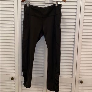 Lululemon leggings w/ ruching - deep Olive color